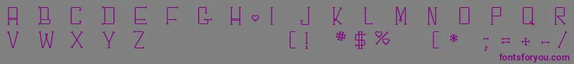 Chesbone-Schriftart – Violette Schriften auf grauem Hintergrund