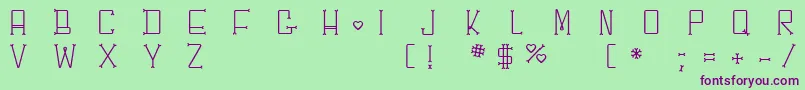 Chesbone Font – Purple Fonts on Green Background