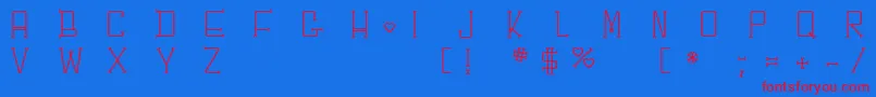 Chesbone-Schriftart – Rote Schriften auf blauem Hintergrund