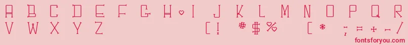 フォントChesbone – ピンクの背景に赤い文字