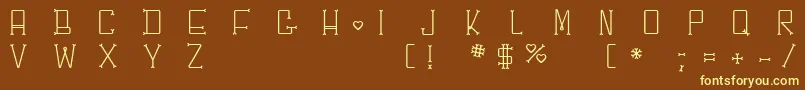 Chesbone-fontti – keltaiset fontit ruskealla taustalla
