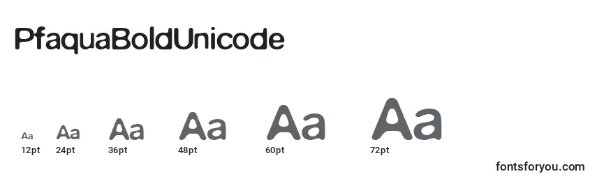 PfaquaBoldUnicode Font Sizes