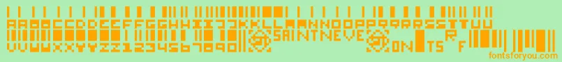 Smallbars Font – Orange Fonts on Green Background