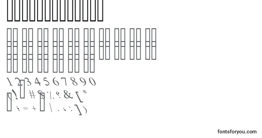 Schriftart LedItalicFont – Alphabet, Zahlen, spezielle Symbole