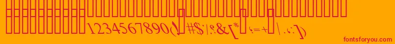 LedItalicFont Font – Red Fonts on Orange Background