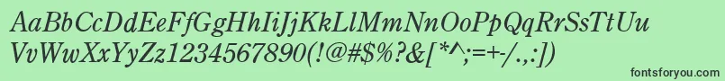 CenturyOldStyleItalic Font – Black Fonts on Green Background