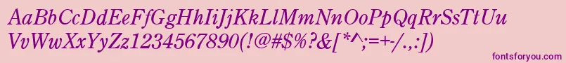CenturyOldStyleItalic Font – Purple Fonts on Pink Background