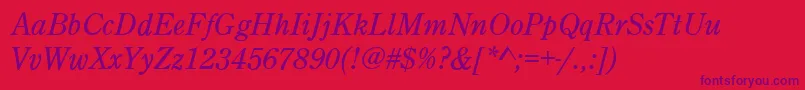CenturyOldStyleItalic Font – Purple Fonts on Red Background