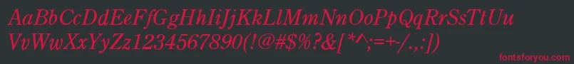 CenturyOldStyleItalic Font – Red Fonts on Black Background