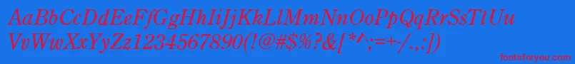 CenturyOldStyleItalic Font – Red Fonts on Blue Background