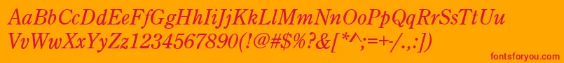 CenturyOldStyleItalic Font – Red Fonts on Orange Background
