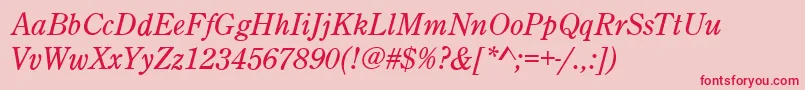 CenturyOldStyleItalic Font – Red Fonts on Pink Background