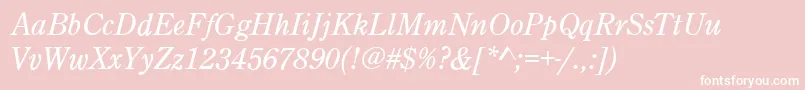 フォントCenturyOldStyleItalic – ピンクの背景に白い文字