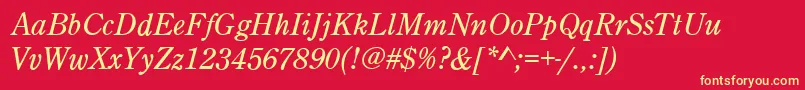 CenturyOldStyleItalic Font – Yellow Fonts on Red Background
