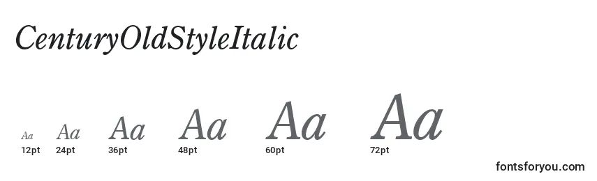 Размеры шрифта CenturyOldStyleItalic