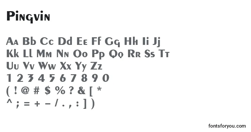 Schriftart Pingvin – Alphabet, Zahlen, spezielle Symbole