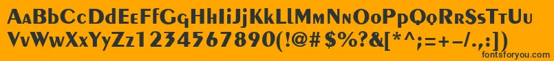Pingvin-Schriftart – Schwarze Schriften auf orangefarbenem Hintergrund