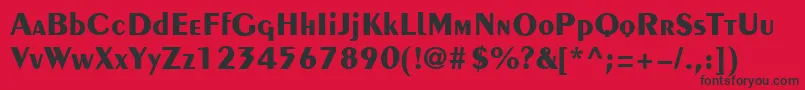 フォントPingvin – 赤い背景に黒い文字