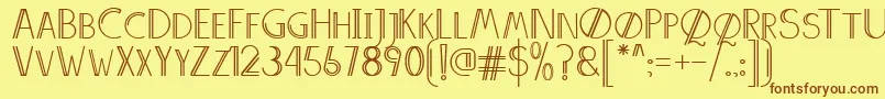 AnniversDemo Font – Brown Fonts on Yellow Background