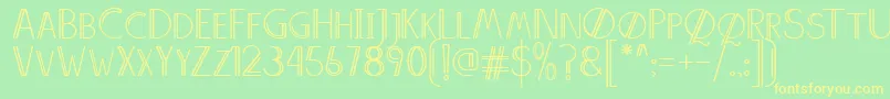 AnniversDemo-Schriftart – Gelbe Schriften auf grünem Hintergrund
