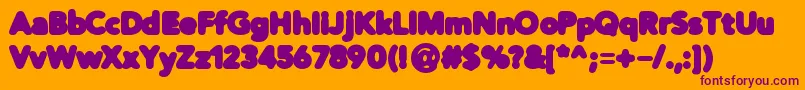 DistroBlack Font – Purple Fonts on Orange Background