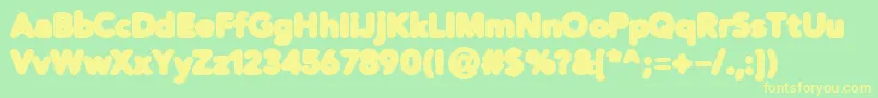 DistroBlack Font – Yellow Fonts on Green Background