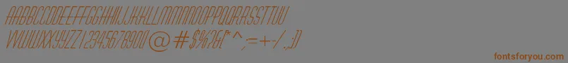 AHuxleyItalic-Schriftart – Braune Schriften auf grauem Hintergrund