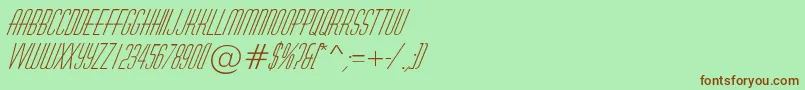 AHuxleyItalic Font – Brown Fonts on Green Background