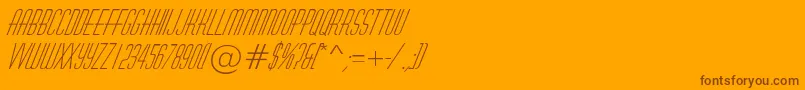 Fonte AHuxleyItalic – fontes marrons em um fundo laranja