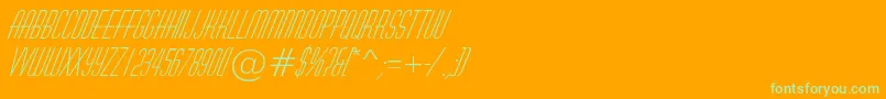 Police AHuxleyItalic – polices vertes sur fond orange