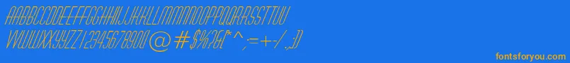 AHuxleyItalic Font – Orange Fonts on Blue Background