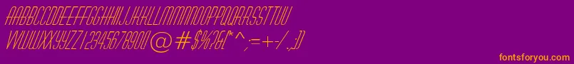 Czcionka AHuxleyItalic – pomarańczowe czcionki na fioletowym tle