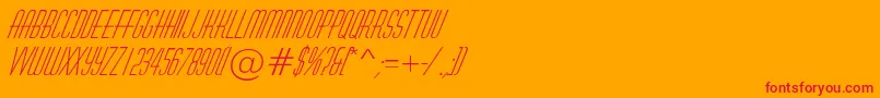 フォントAHuxleyItalic – オレンジの背景に赤い文字