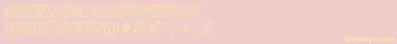 AHuxleyItalic Font – Yellow Fonts on Pink Background