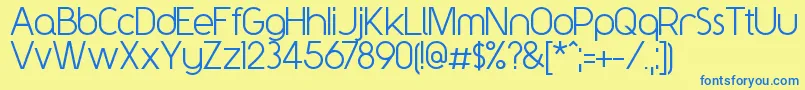 Y2kNeophyte-Schriftart – Blaue Schriften auf gelbem Hintergrund