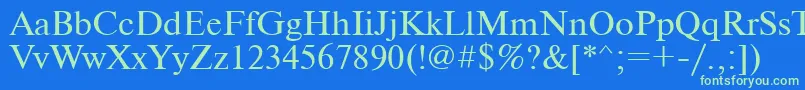 Ukrainiantimeset Font – Green Fonts on Blue Background