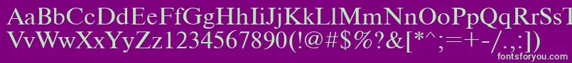 Ukrainiantimeset Font – Green Fonts on Purple Background