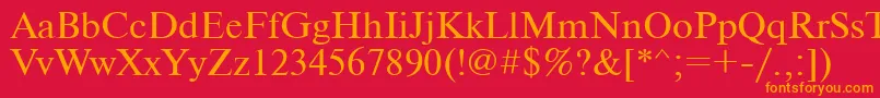 フォントUkrainiantimeset – 赤い背景にオレンジの文字