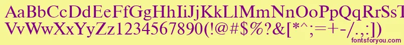 Ukrainiantimeset Font – Purple Fonts on Yellow Background