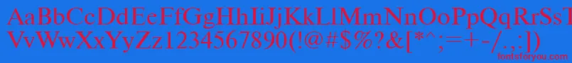 Ukrainiantimeset Font – Red Fonts on Blue Background