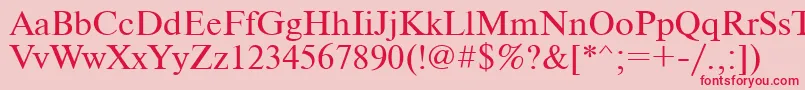 フォントUkrainiantimeset – ピンクの背景に赤い文字