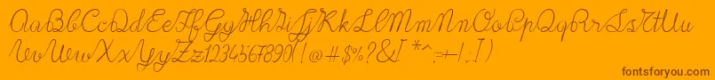 Lace1.0-Schriftart – Braune Schriften auf orangefarbenem Hintergrund