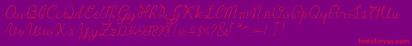 Lace1.0-Schriftart – Rote Schriften auf violettem Hintergrund