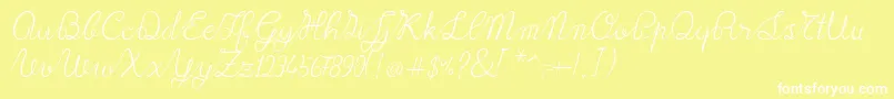 Lace1.0-Schriftart – Weiße Schriften auf gelbem Hintergrund