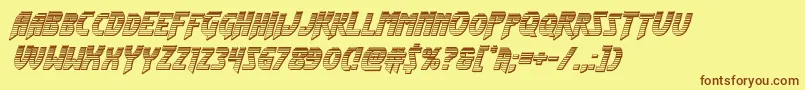 Flashrogerschromeital-fontti – ruskeat fontit keltaisella taustalla