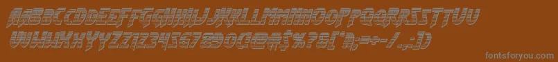 Flashrogerschromeital-fontti – harmaat kirjasimet ruskealla taustalla