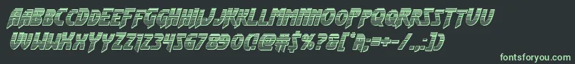 フォントFlashrogerschromeital – 黒い背景に緑の文字