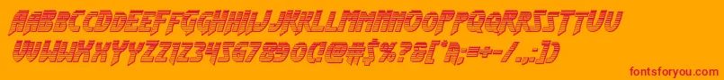 Flashrogerschromeital-Schriftart – Rote Schriften auf orangefarbenem Hintergrund