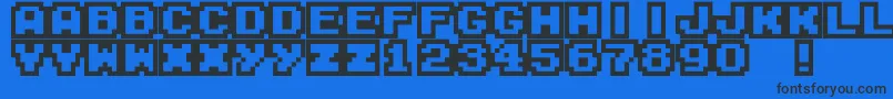 Шрифт M04FatalFury – чёрные шрифты на синем фоне