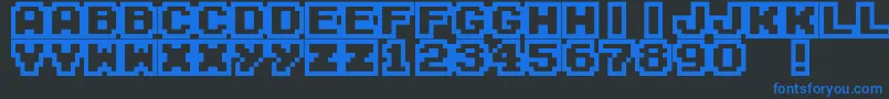 M04FatalFury-fontti – siniset fontit mustalla taustalla